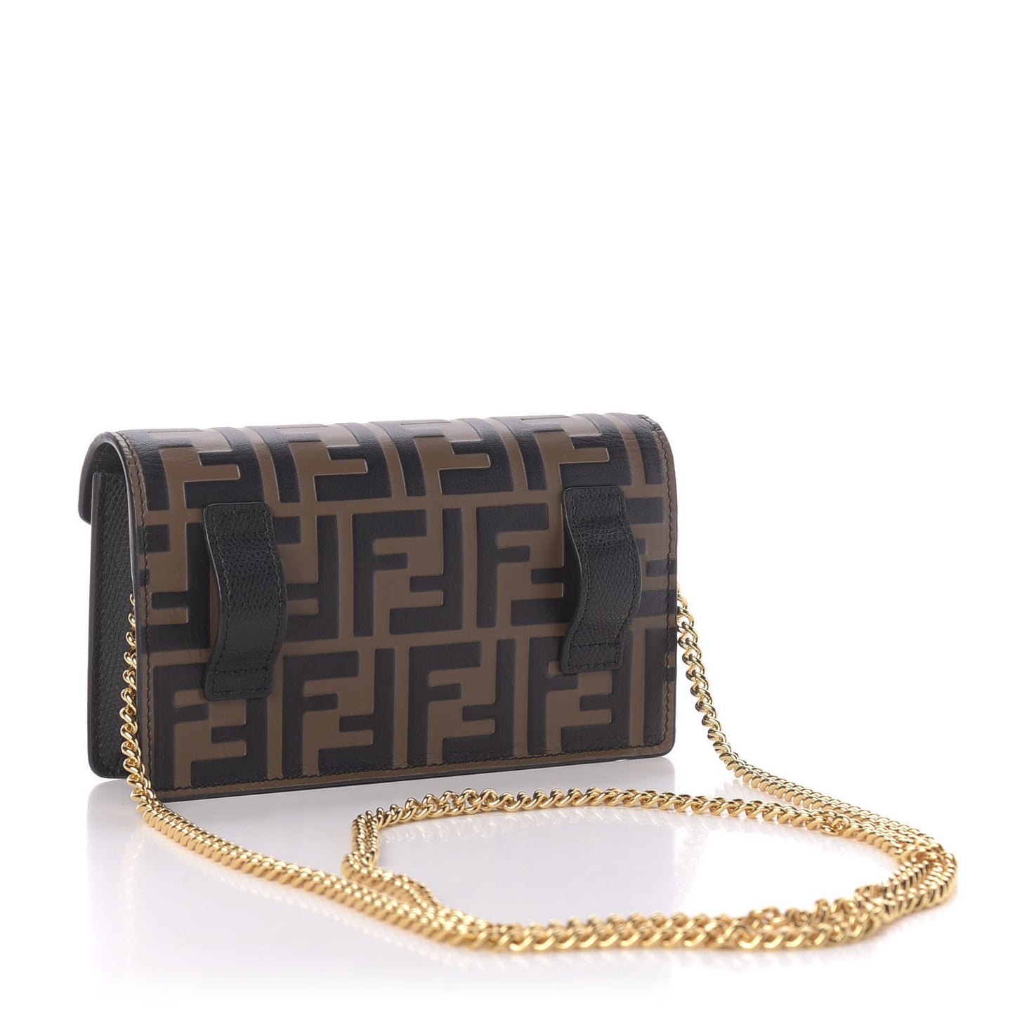 Vitello Cruise F is Fendi Bi-Color FF 1974 Embossed Envelope Belt Bag Maya Black