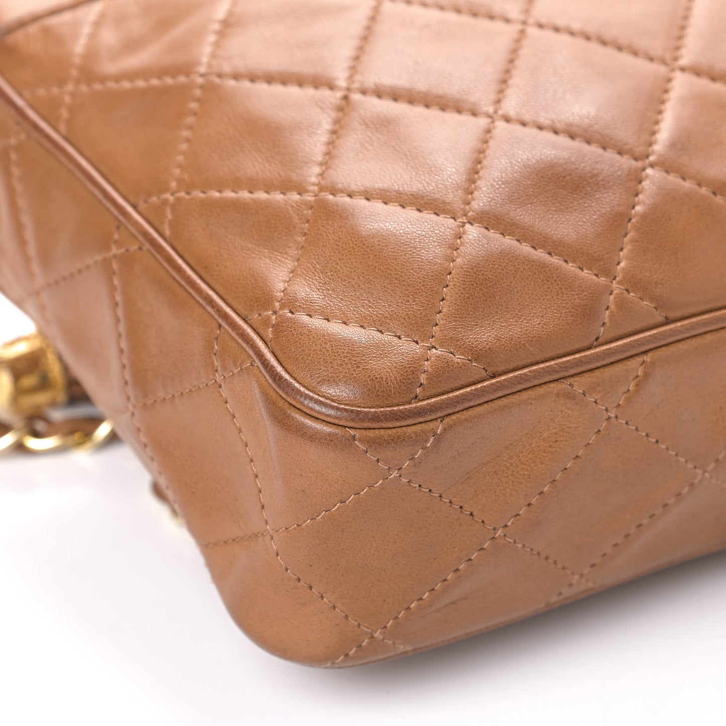 Lambskin Tassel Camera Case Light Brown