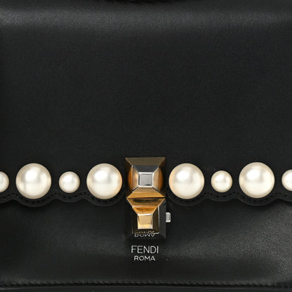 Fendi Vitello Liberty Pearl Scalloped Studded Small Kan I Shoulder Bag Black 14 of 20