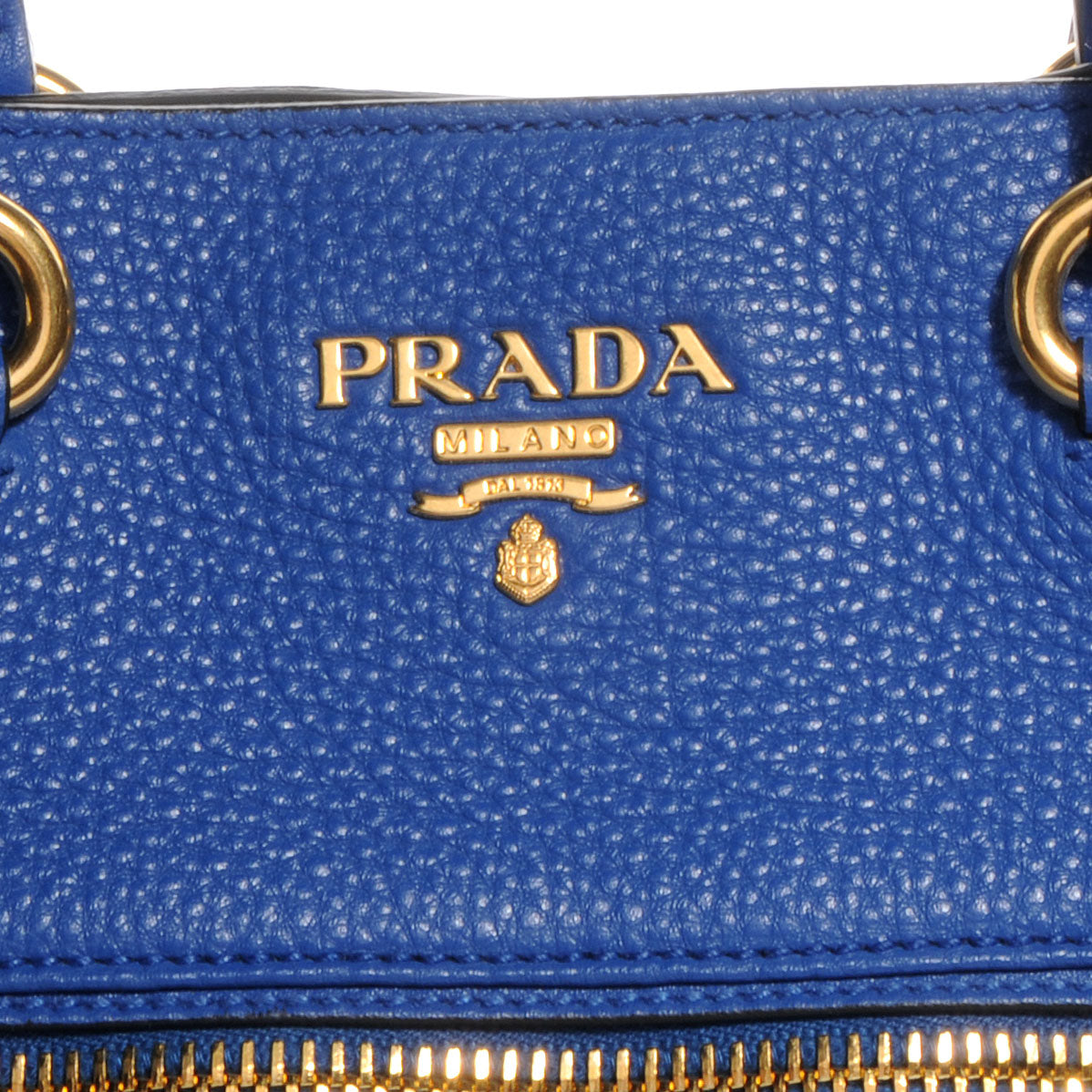 Vitello Daino Shopping Tote Azzurro