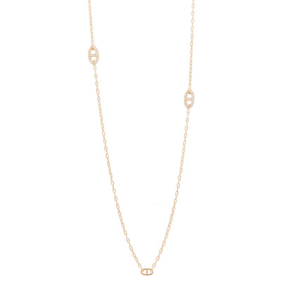 Hermes 18K Rose Gold Diamond Farandole Necklace 80 1 of 6