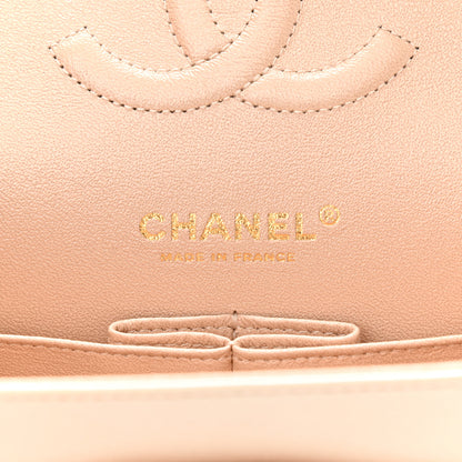 Chanel Iridescent Calfskin Quilted Medium Double Flap Beige 11 of 22