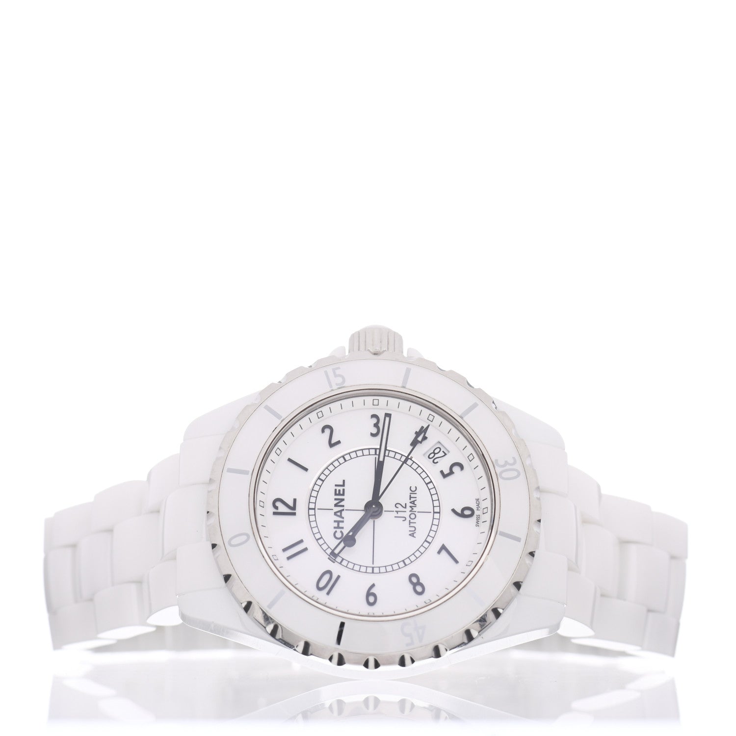 Chanel Stainless Steel Ceramic 38mm J12 Automatic Watch White 2 of 5