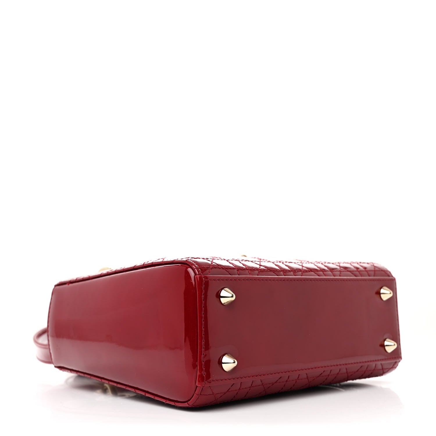 Christian Dior Patent Cannage Small Lady Dior Cherry Red 4 of 13