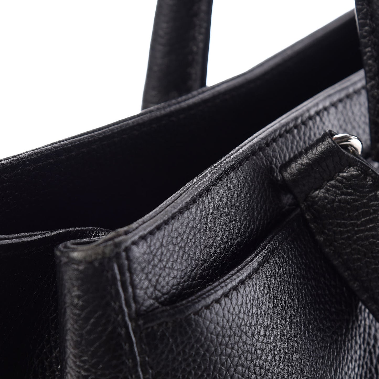 Calfskin Cerf Executive Shopper Tote Black