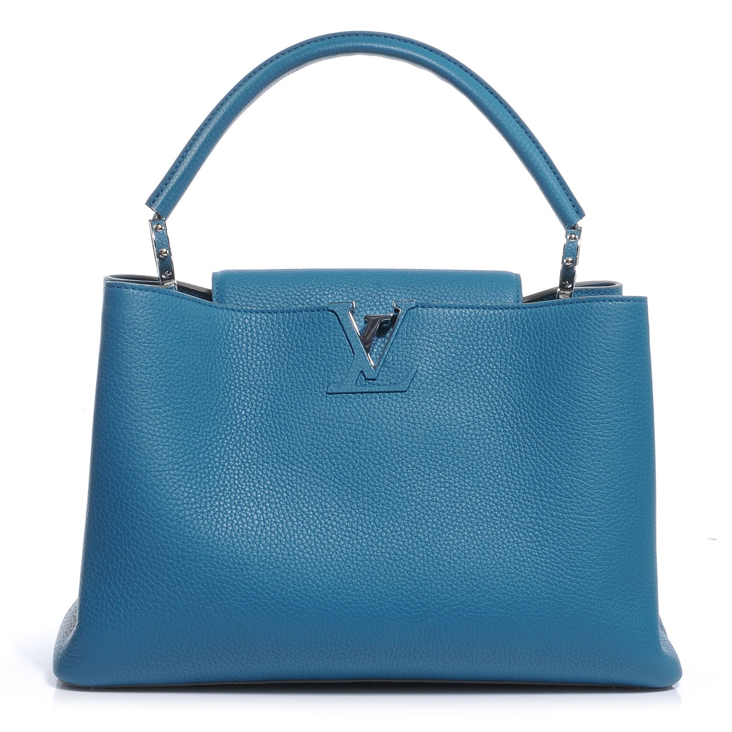 Taurillon Capucines MM Bleu Canard