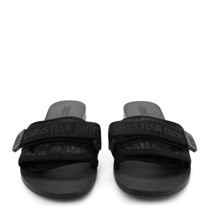 Christian Dior Shiny Technical Fabric Oblique Dio(r)evolution Slide Sandals 37 Black 2 of 9