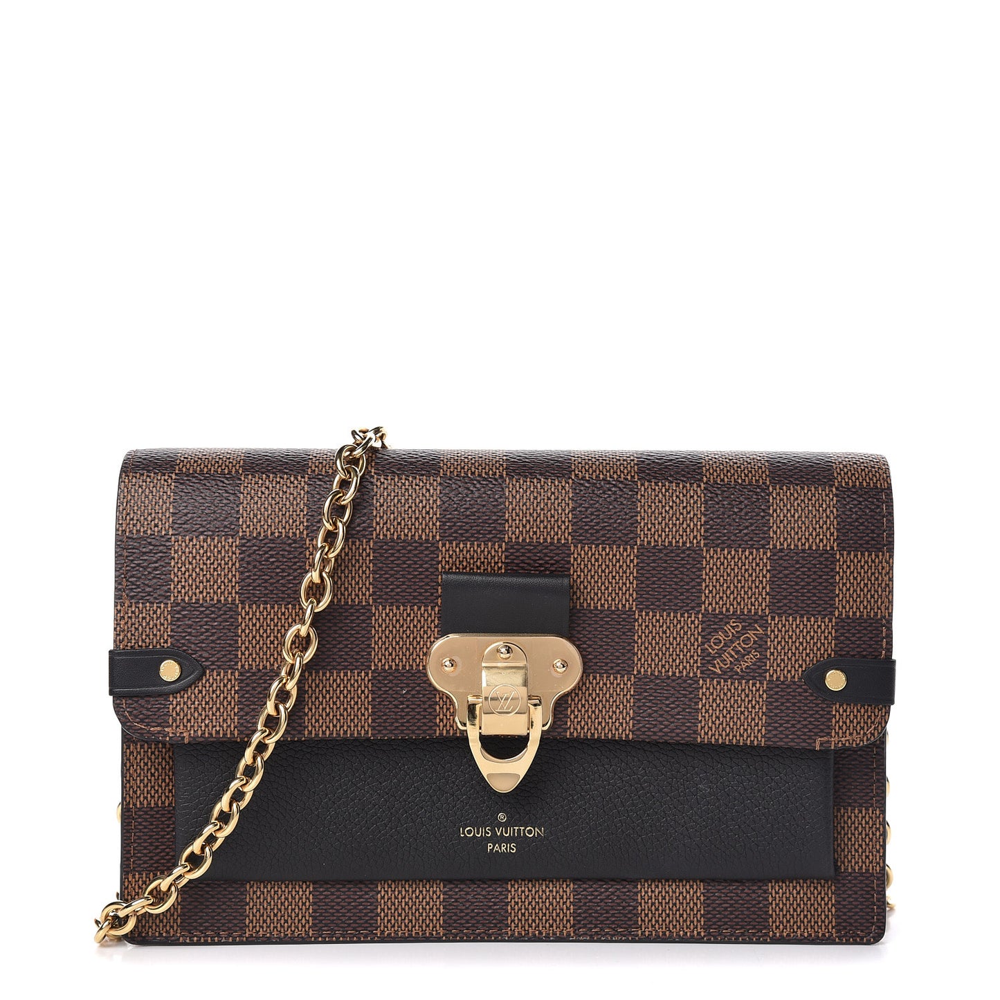 Damier Ebene Vavin Chain Wallet Black