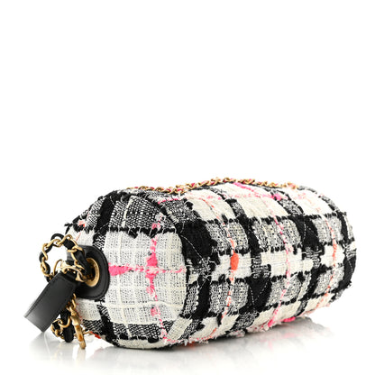 Chanel Tweed Calfskin Signe Bowling Bag White Black 4 of 11