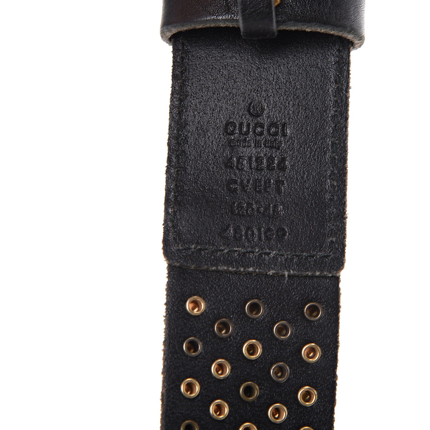 Gucci Calfskin Studded Feline Belt 120 40 Black 3 of 6