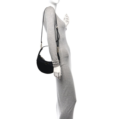 Prada Re-Nylon Spazzolato Small Arque Shoulder Bag Black 2 of 13