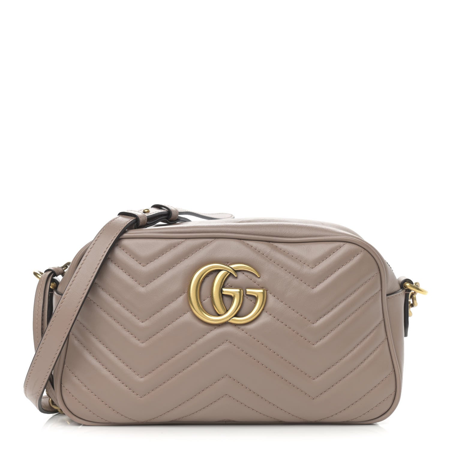 Gucci Calfskin Matelasse Small GG Marmont Chain Shoulder Bag Porcelain Rose 1 of 11