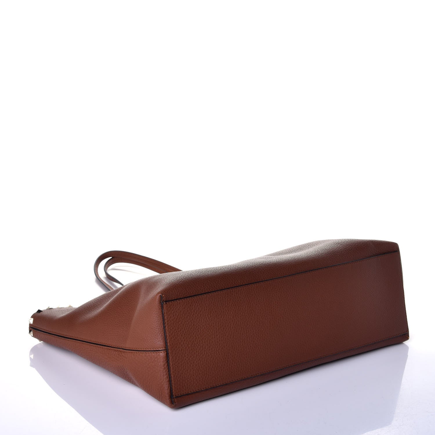 Valentino Garavani Grained Calfskin Rockstud Shoulder Tote Bright Cognac 4 of 8