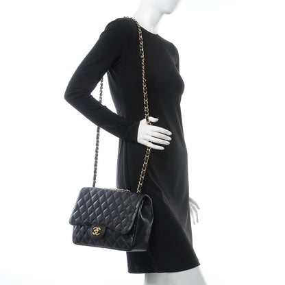 Chanel Caviar Quilted Jumbo Single Flap Black 4 of 9