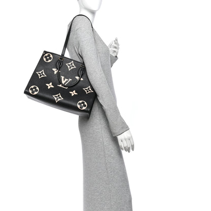 Louis Vuitton Empreinte Monogram Giant Onthego MM Black Beige 2 of 12