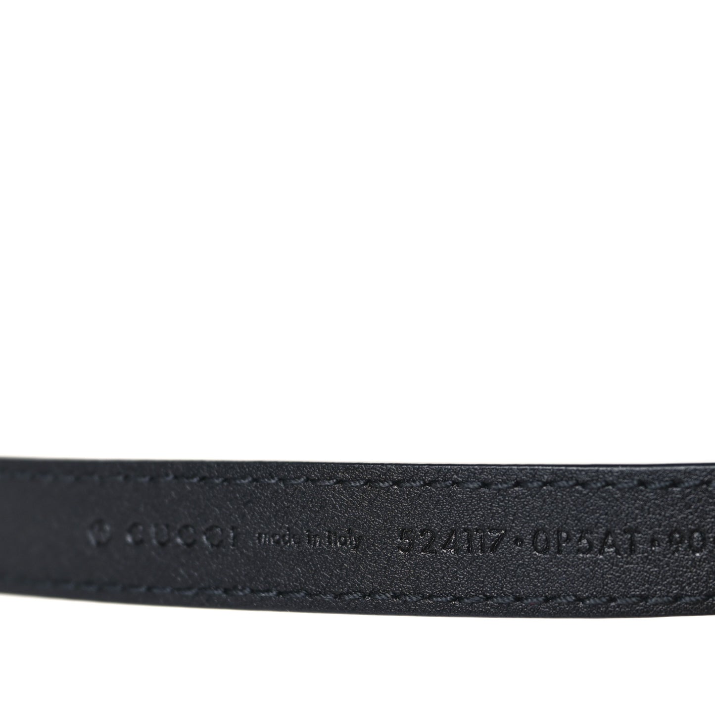 Skipper Calfskin Enamel GG 15mm Belt 90 36 Black