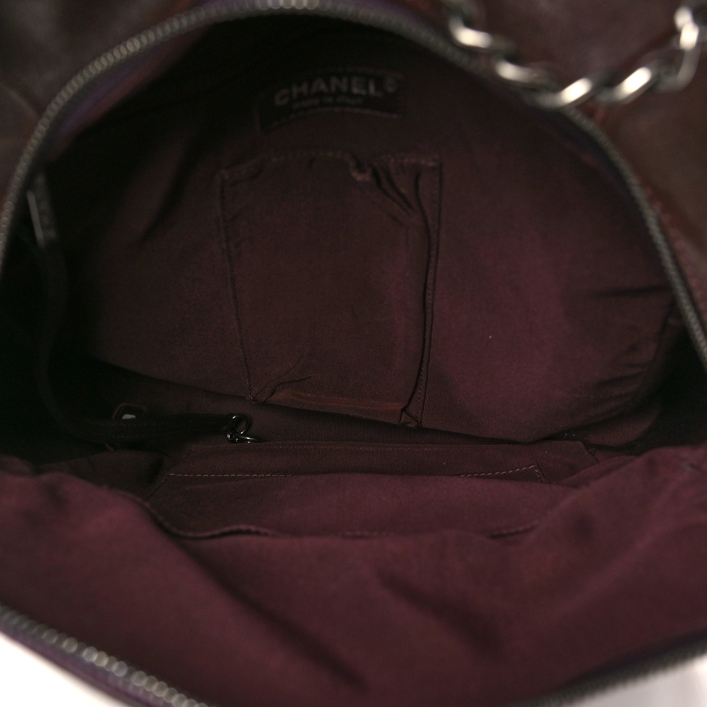 Lambskin Quilted Drawstring Backpack Brown