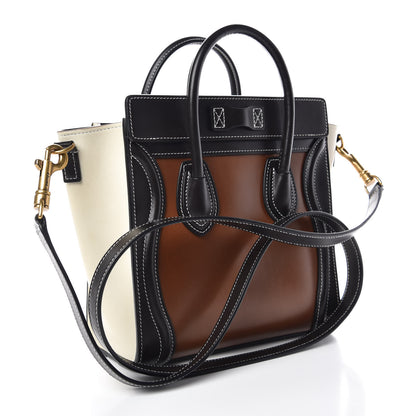 Celine Smooth Calfskin Nano Tri-Color Luggage Chestnut 3 of 11