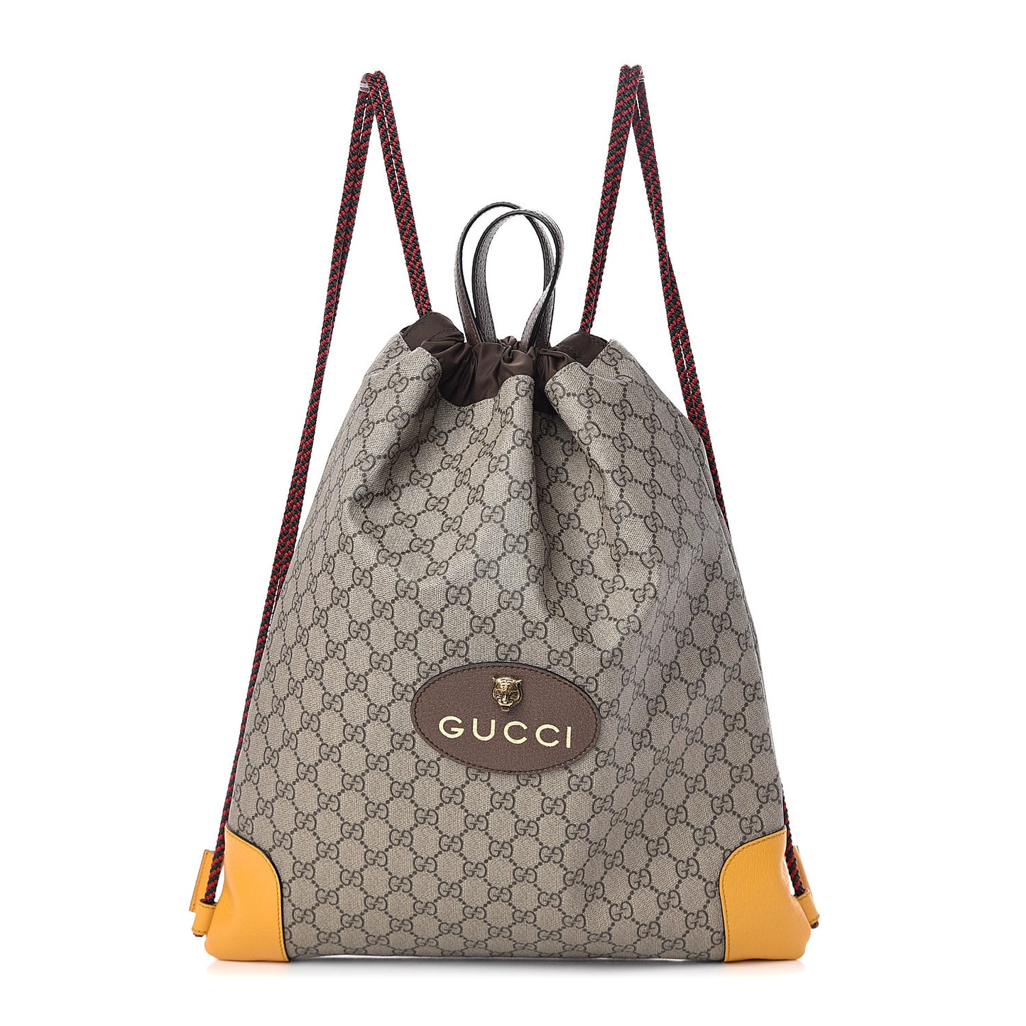 GG Supreme Monogram Neo Vintage Drawstring Backpack Beige New Acero Crop
