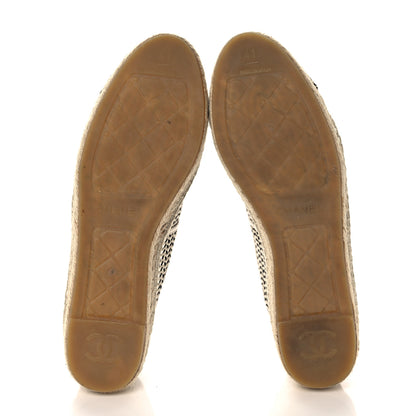 Chanel Mesh Grosgrain CC Espadrilles 41 Beige Black 5 of 7