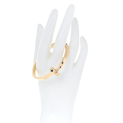 Tiffany 18K Yellow Gold Wide T T1 Hinged Bangle Bracelet 2 of 7