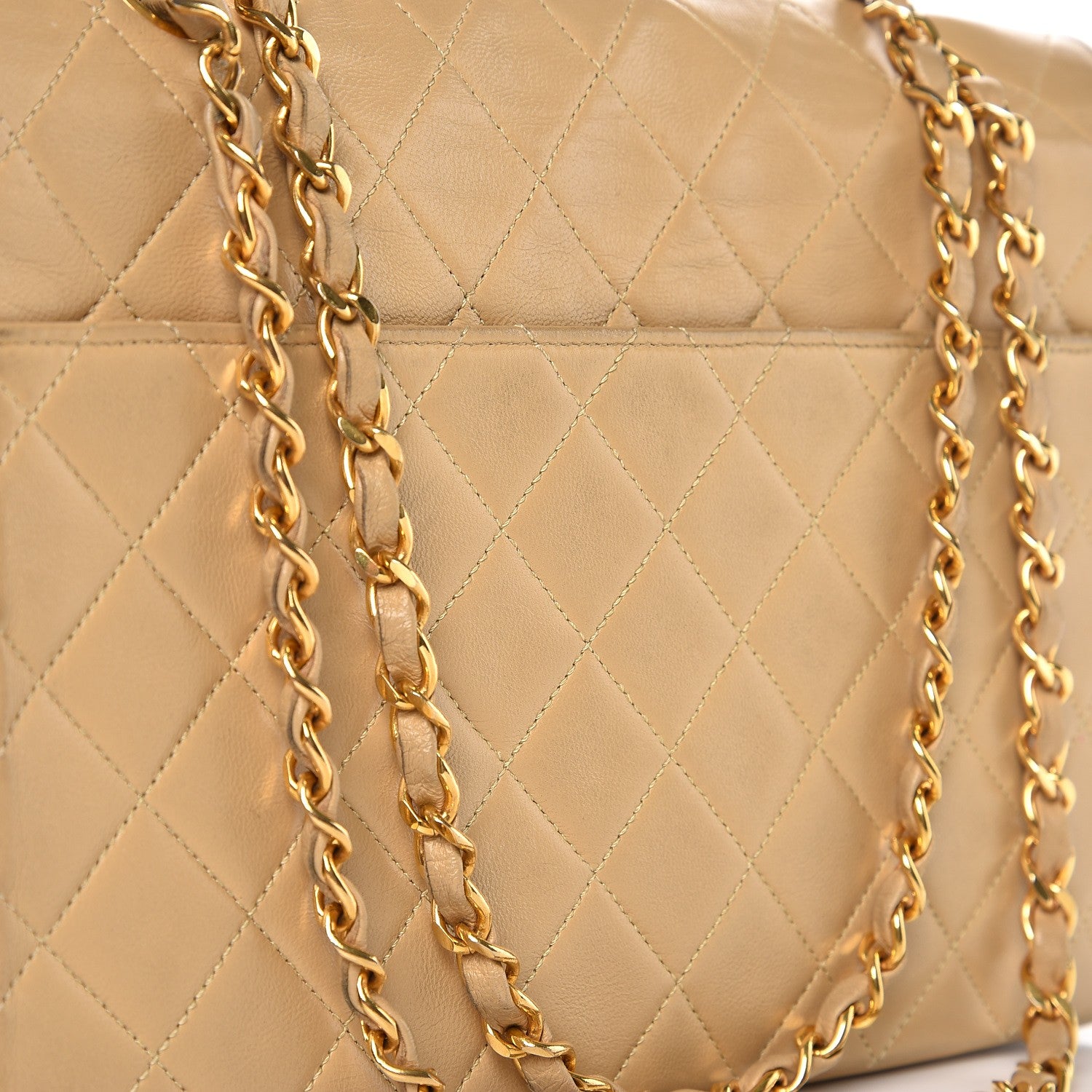 Chanel Lambskin Quilted Medium Single Flap Beige 11 of 17