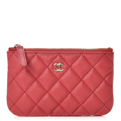Chanel Caviar Quilted Small Cosmetic Case Dark Pink 1 of 7