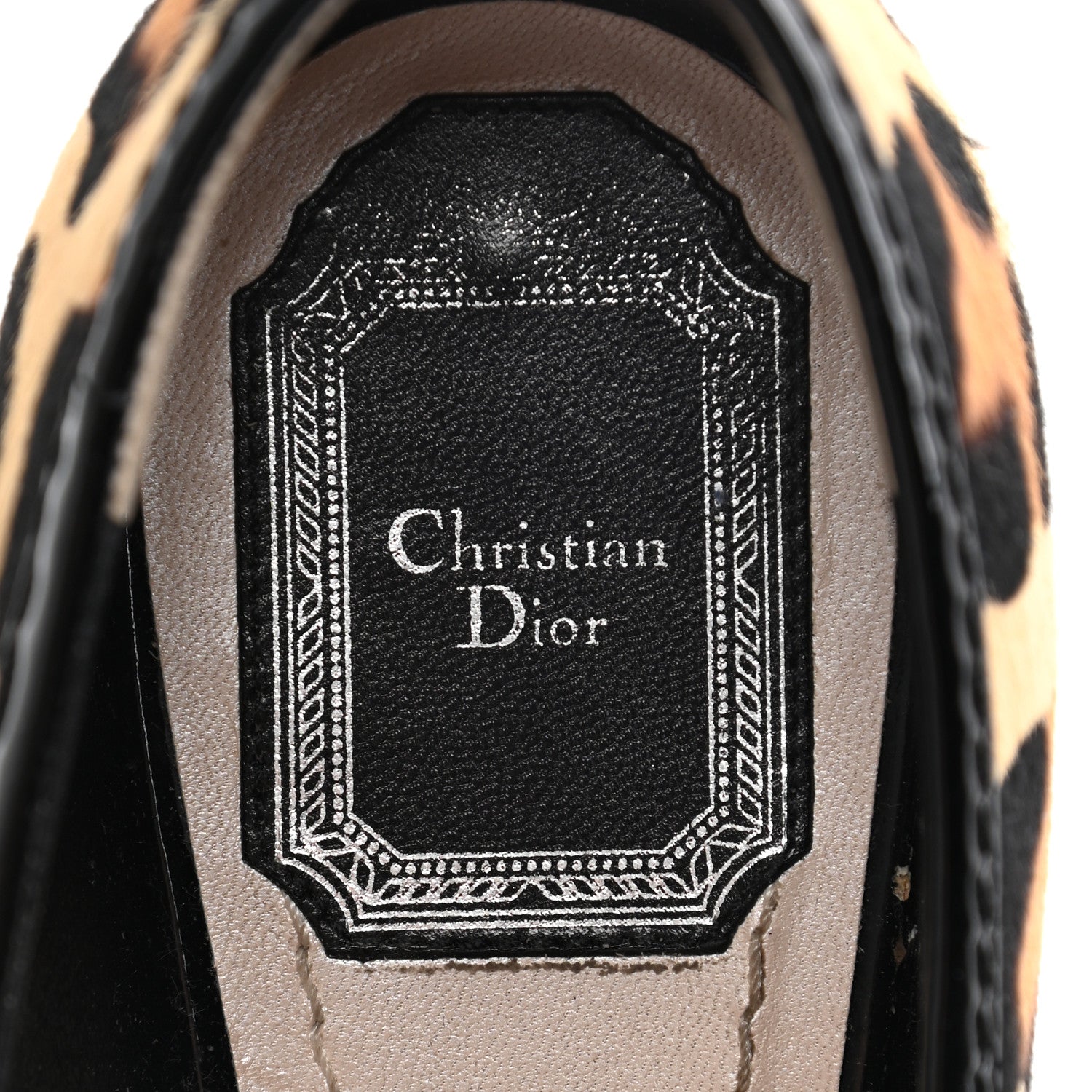 Christian Dior Calf Hair Patent Leopard Ballet Flats 38 Black 9 of 11