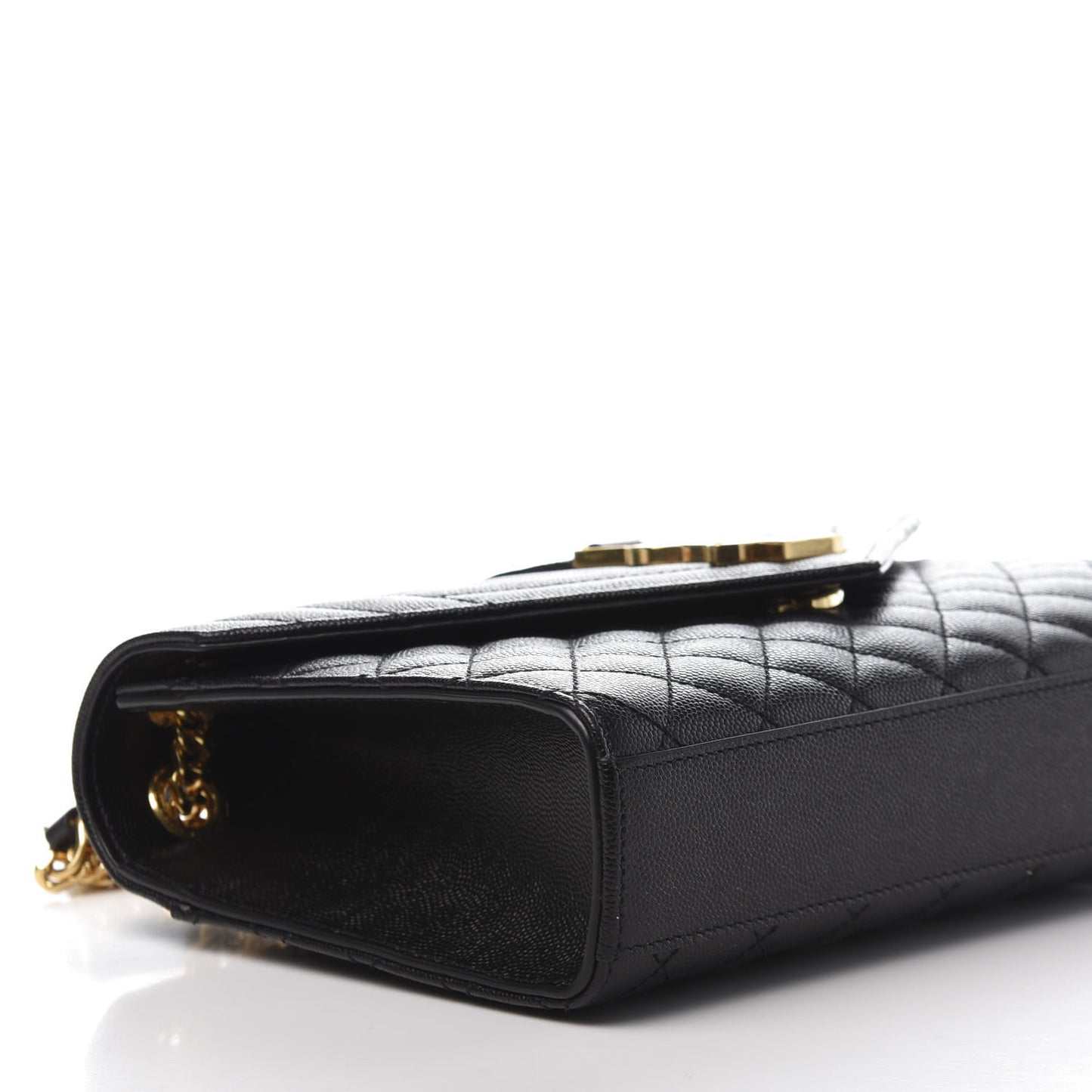 Grain De Poudre Textured Mixed Matelasse Triquilt Medium Monogram Satchel Black