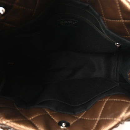 Chanel Metallic Caviar Quilted Large Timeless CC Soft Tote Bronze 5 of 10