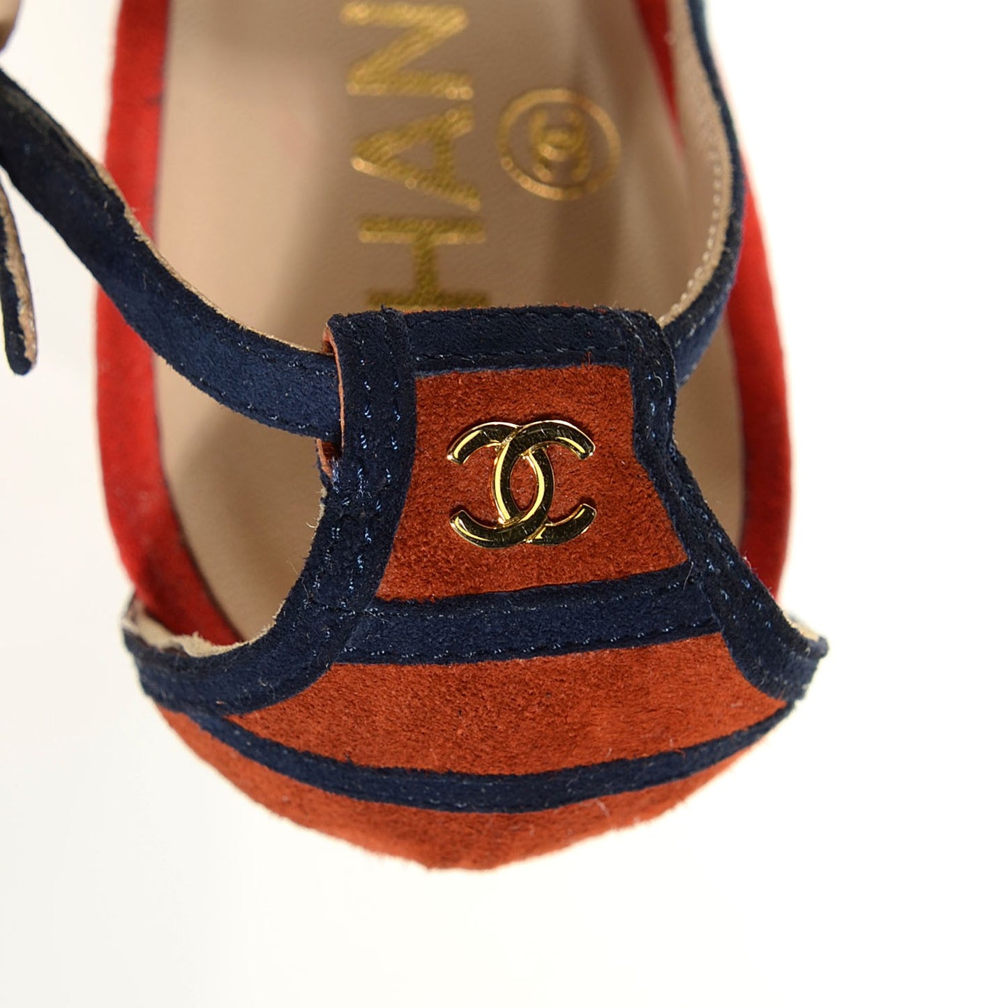 Suede Sandals 36.5 Red Navy
