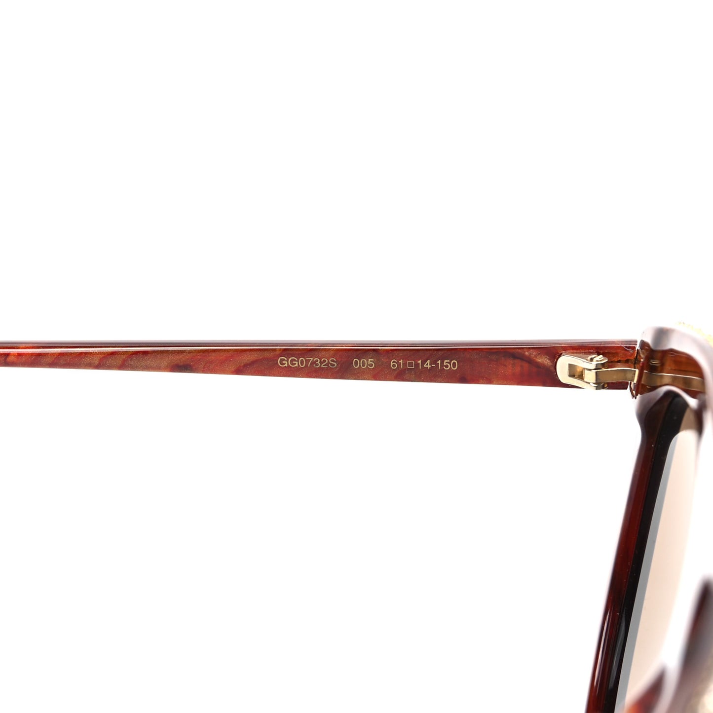 Aviator Crystal Brow Sunglasses GG0732S Havana Brown