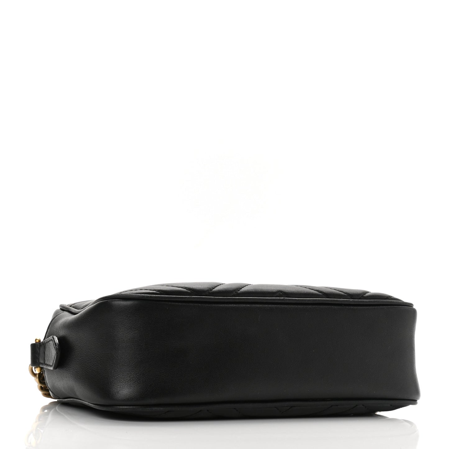 Calfskin Matelasse Small GG Marmont Chain Shoulder Bag Black
