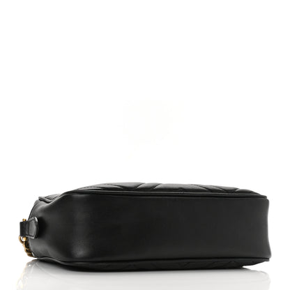 Gucci Calfskin Matelasse Small GG Marmont Chain Shoulder Bag Black 4 of 13
