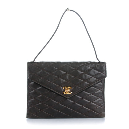Chanel Lambskin Quilted Envelope Single Flap Brown 1 of 12