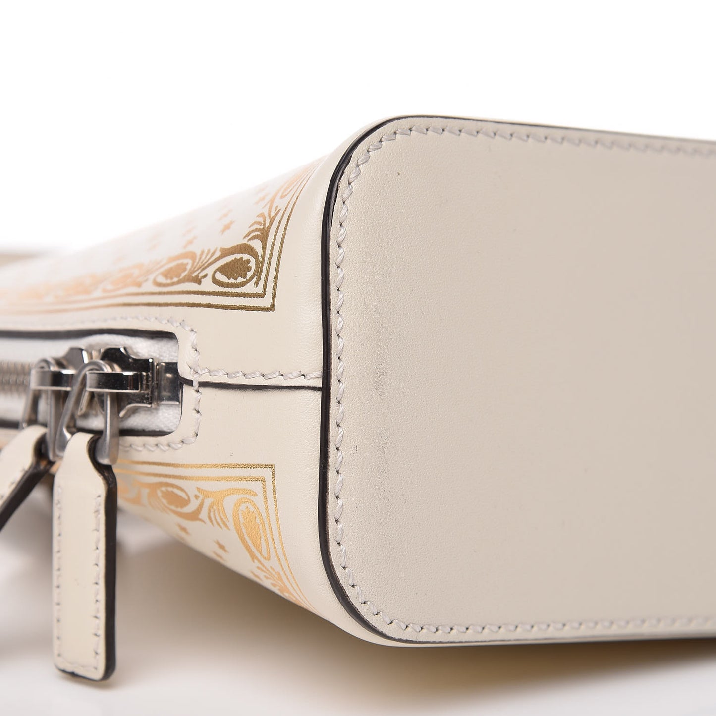 X SEGA Calfskin GUCCY Stars Mini Dome Shoulder Bag Mystic White Gold