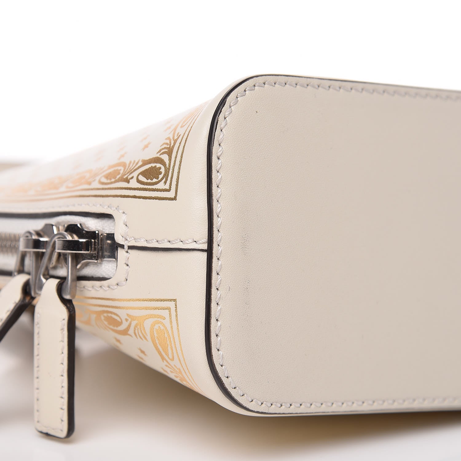 Gucci X SEGA Calfskin GUCCY Stars Mini Dome Shoulder Bag Mystic White Gold 9 of 10