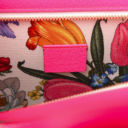 Gucci Canvas Medium Flora Tote Fuchsia 8 of 10