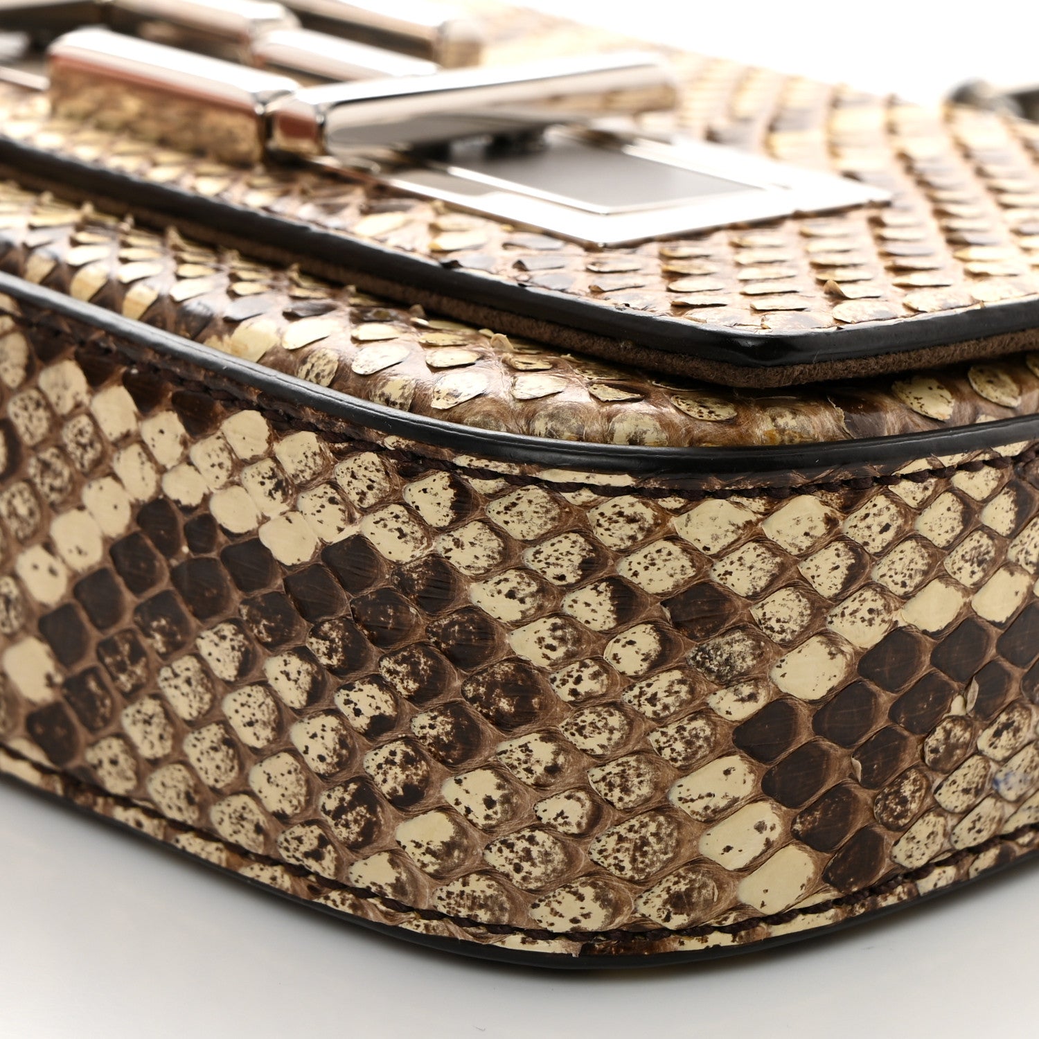 Fendi Snakeskin 3Baguette Shoulder Bag Natural Multicolor 10 of 10