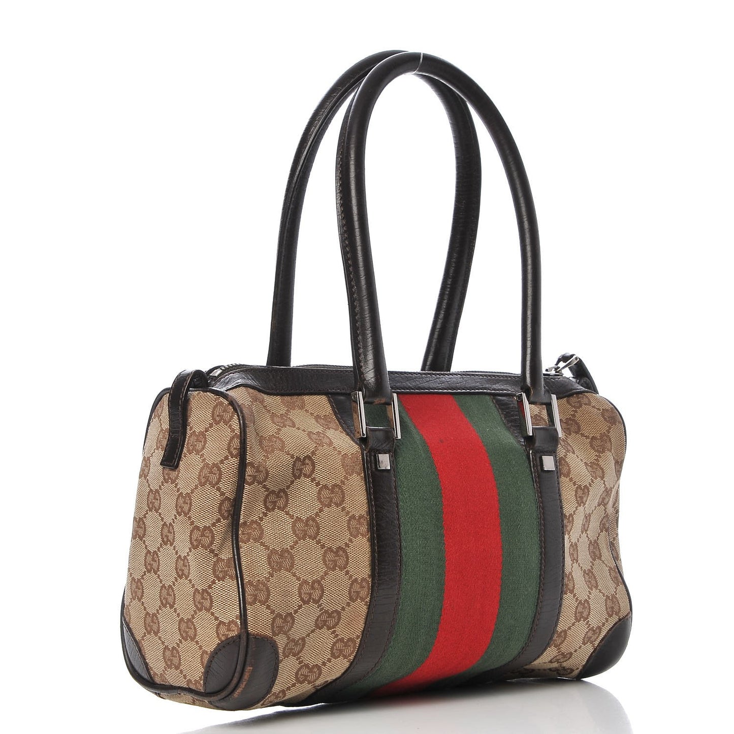 Monogram Vintage Web Mini Boston Dark Brown