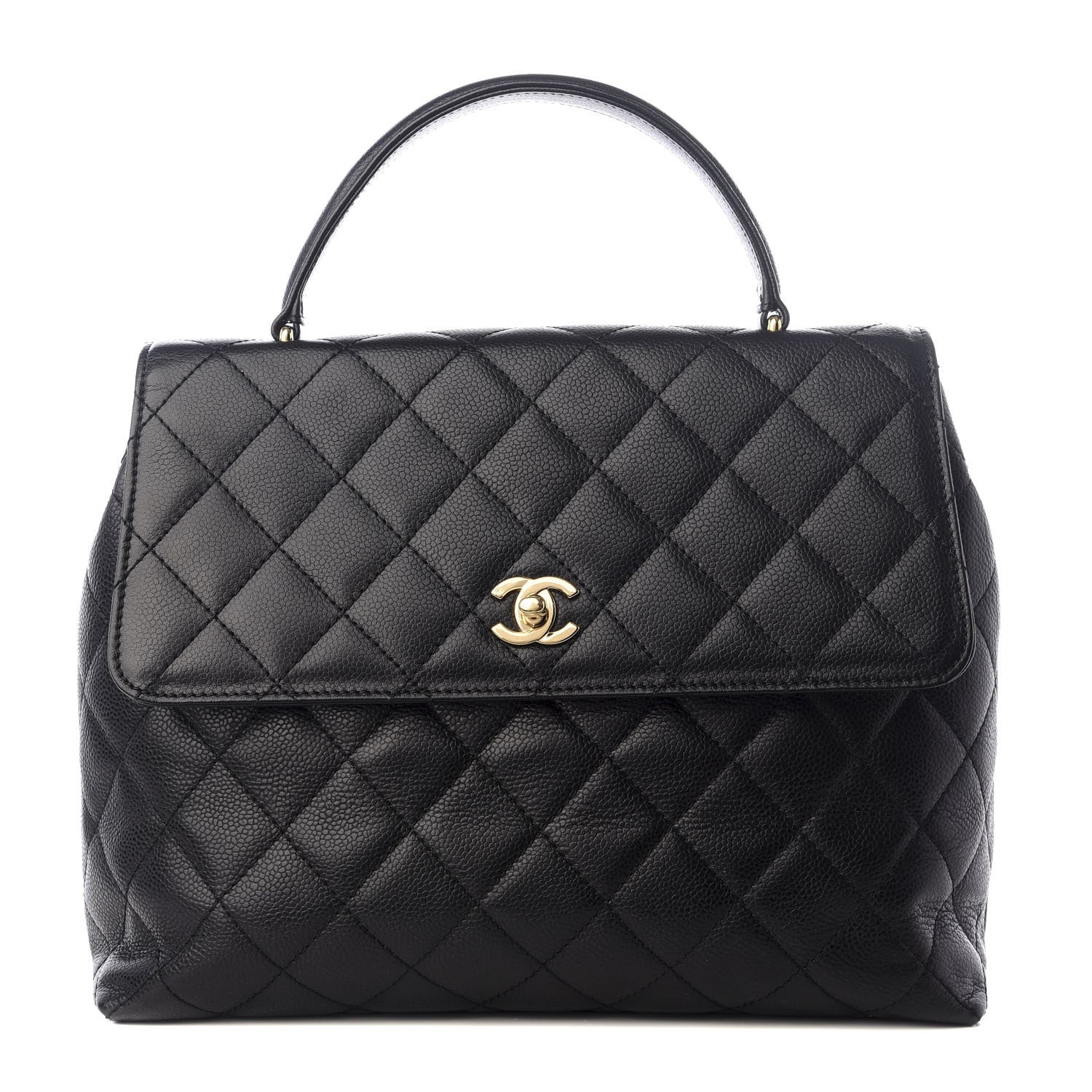 Chanel Caviar Quilted Jumbo Kelly Flap Black 1 of 8