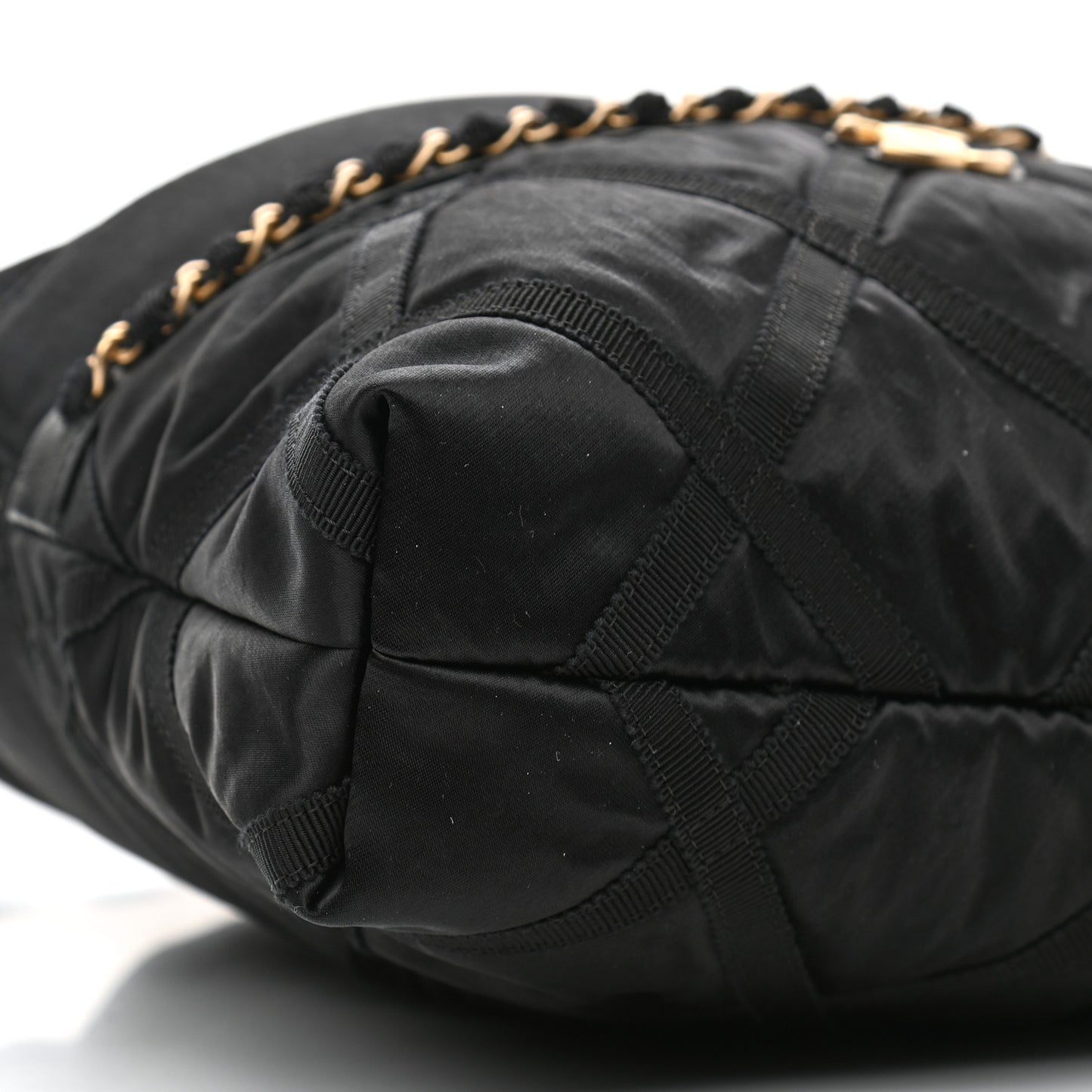 Nylon Grosgrain Large Lifestyle Pouch With Foldable Tote Black
