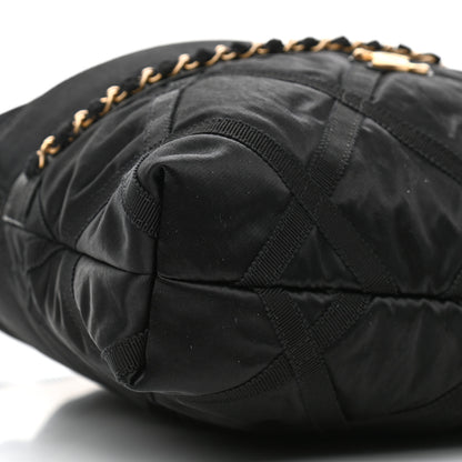 Chanel Nylon Grosgrain Large Lifestyle Pouch With Foldable Tote Black 6 of 12