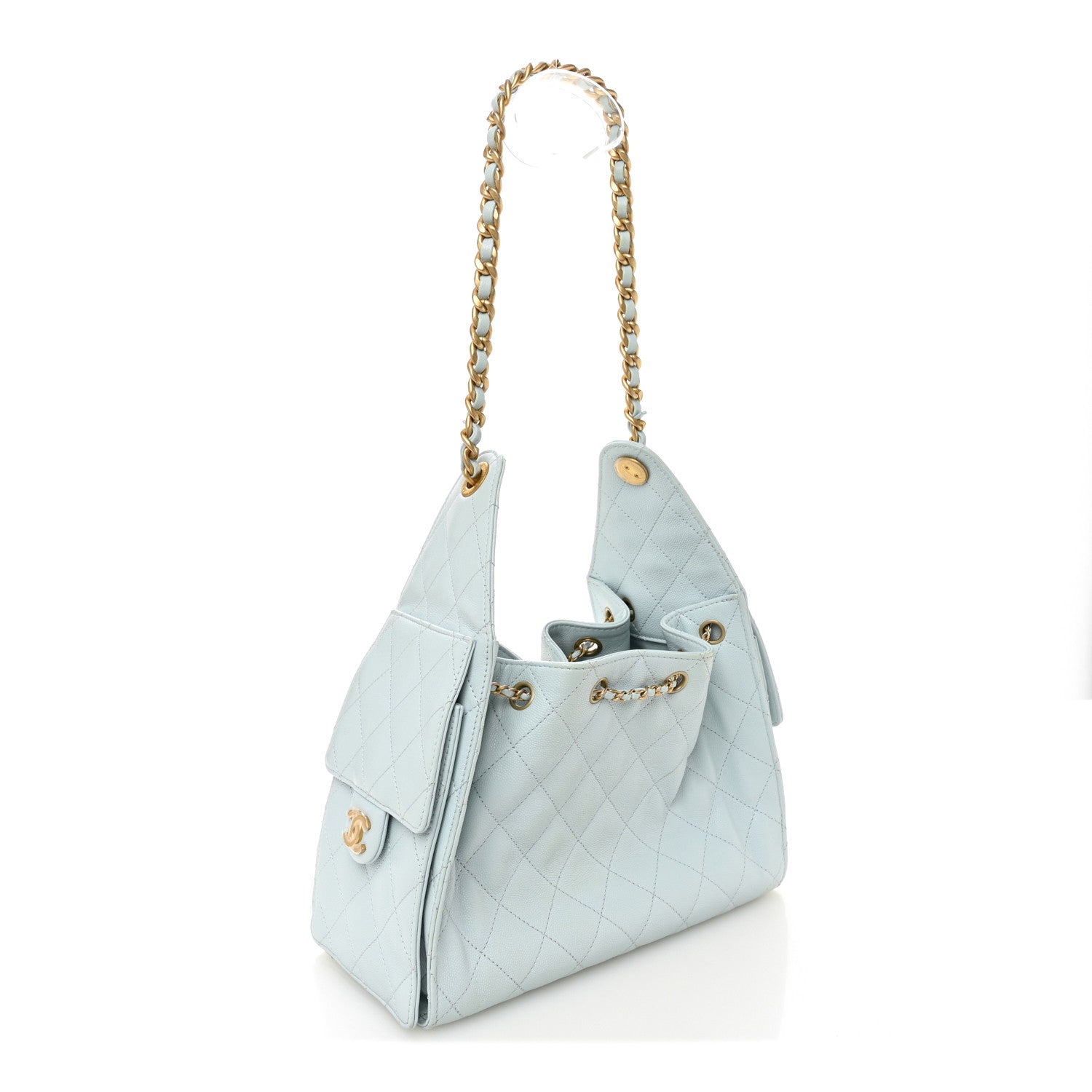 Chanel Caviar Quilted Small Chanel 25 Handbag Light Blue 3 of 10