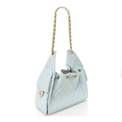 Chanel Caviar Quilted Small Chanel 25 Handbag Light Blue 3 of 10