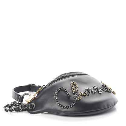 Chanel Calfskin Chain 20s Signe Waist Bag Black 4 of 11