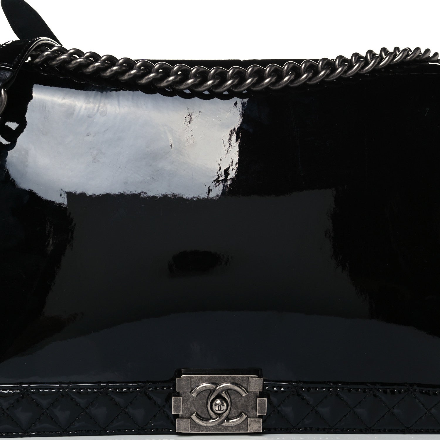 Chanel Patent Large Boy Reverso Flap Black 8 of 10