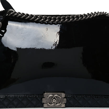 Chanel Patent Large Boy Reverso Flap Black 8 of 10