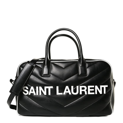 Saint Laurent Calfskin Miles Logo Bowler Duffel Bag Black 1 of 15
