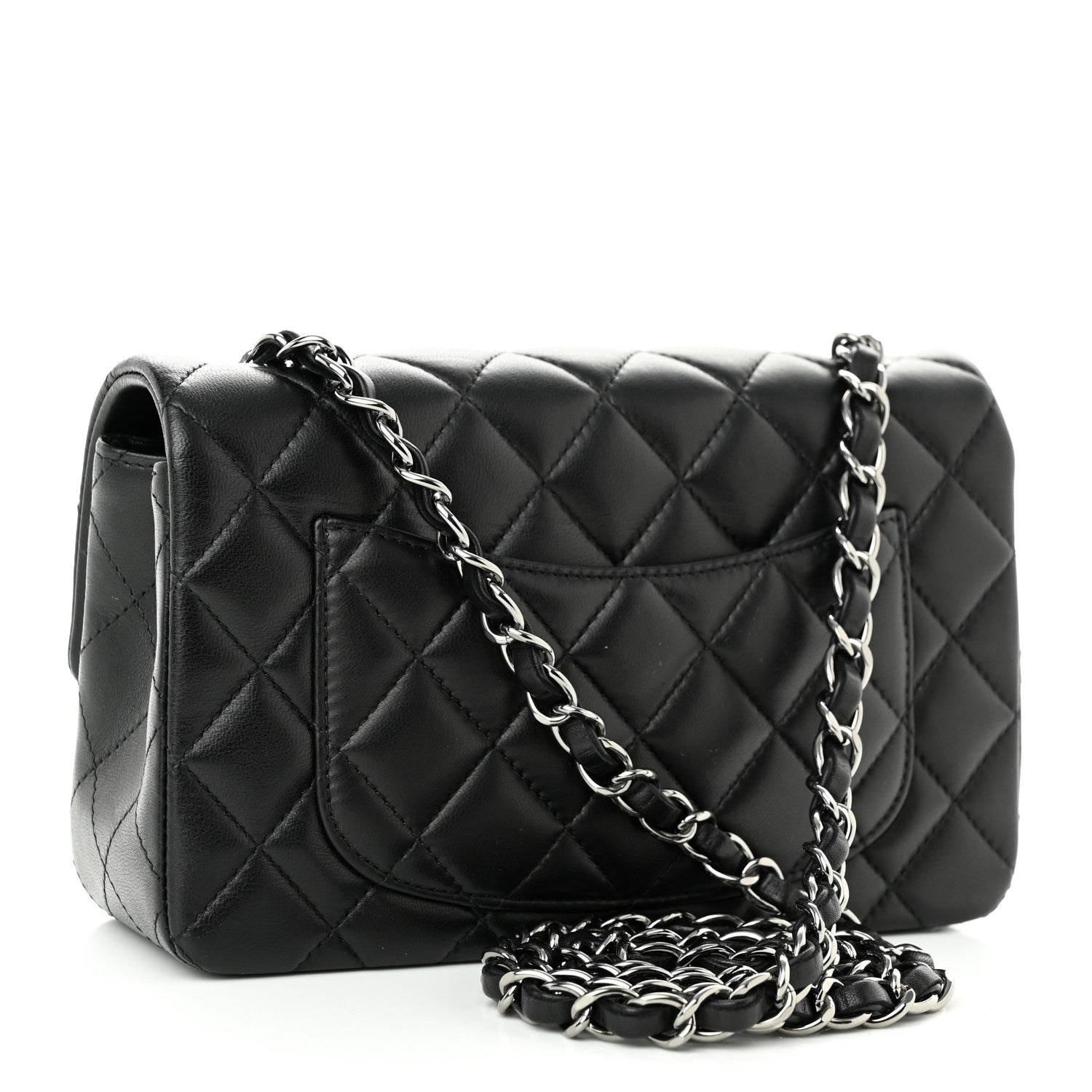 Chanel Lambskin Quilted Mini Rectangular Flap Black 3 of 11